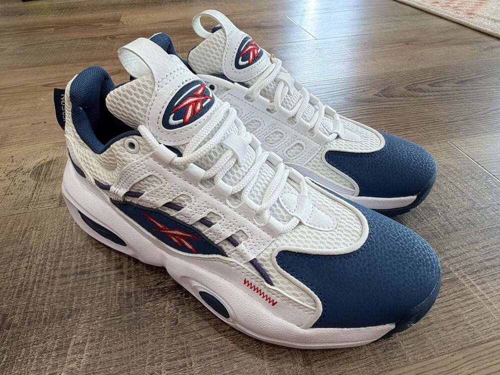 Reebok Solution Mid Allen Iverson Basketball Shoes White/Batik Blue/Vector Red